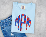 4th of July Popsicle Monogram Short Sleeve T-Shirt