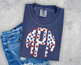 4th of July Stars Monogram Short Sleeve T-Shirt