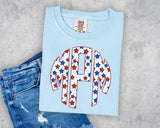 4th of July Stars Monogram Short Sleeve T-Shirt