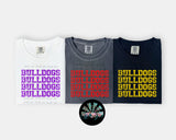 Stacked Grunge Bulldogs (You get 12 different color files) PNG Digital Download