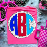 Dalmatian Circle RWB Monogram Short Sleeve T-Shirt