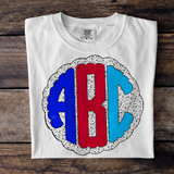 Dalmatian Circle RWB Monogram Short Sleeve T-Shirt