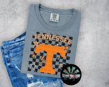 Checkered Faux Glitter TN Vols PNG Digital Design