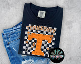 Checkered Faux Glitter TN Vols PNG Digital Design