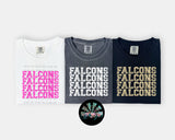 Stacked Grunge Falcons(You get 12 different color files) PNG Digital Download