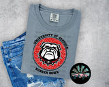 Leopard Circle GA Bulldogs PNG Digital Design -- You get SIX Designs