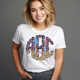 Leopard Nurse Monogram Short Sleeve T-Shirt