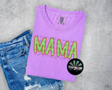 Mama Lime and Teal Checkered PNG Digital Design