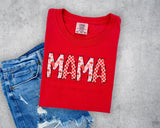 Mama Strawberry Checkered Black Outline PNG Digital Design