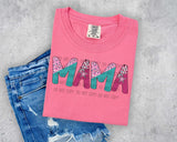 Mama Teal and Berry Leopard Brushstroke PNG Digital Design