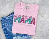 Mama Teal and Berry Leopard Brushstroke PNG Digital Design