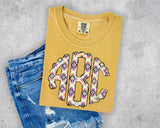 Pastel Watercolor Aztec Scalloped Monogram Short Sleeve T-Shirt