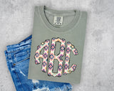 Pastel Watercolor Aztec Scalloped Monogram Short Sleeve T-Shirt