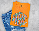 Preppy Chicken Scalloped Monogram Short Sleeve T-Shirt