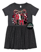 KIDS Black Leopard SIC EM Bow Dress