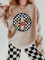 Faux Embroidery Checkered C00rs T-Shirt 1380