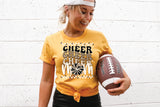 Leopard Stacked Cheer Mom T-Shirt 180A