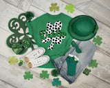 Polka Dot Cloverleaf with Green Dublin Black Outline T-Shirt