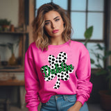 Polka Dot Cloverleaf with Green Dublin Black Outline T-Shirt