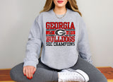 Stacked GA S E C Champs T-Shirt and Sweatshirt