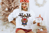 Faux Glitter Reindeer T-Shirt and Sweatshirt
