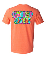 Neon Scribble Doodle Off the Grid Customs Short Sleeve T-Shirt