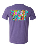 Neon Scribble Doodle Off the Grid Customs Short Sleeve T-Shirt