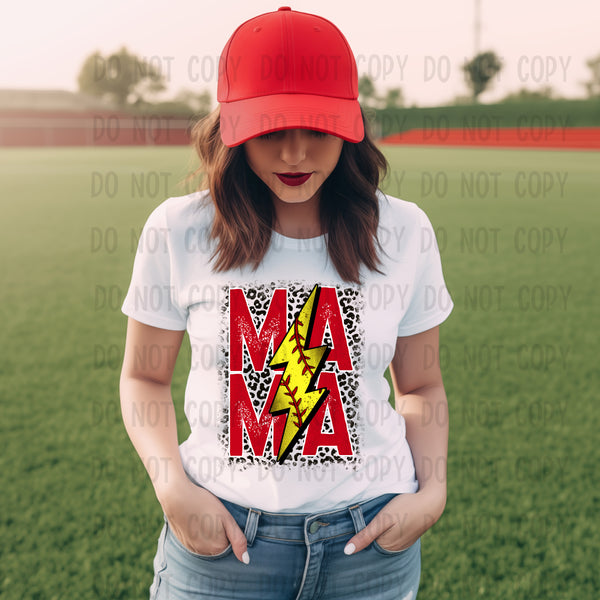 Softball Mama Lightening Bolt T-Shirt 3856