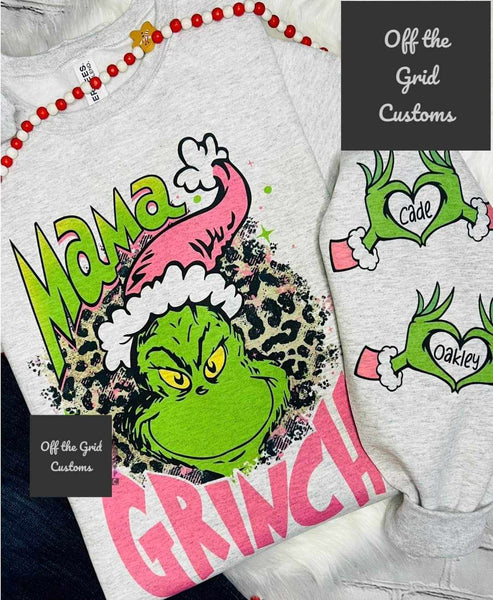 Custom Pink Mama Green Man T-Shirt and Sweatshirt