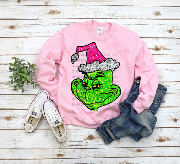 Faux Glitter Green Man T-Shirt and Sweatshirt