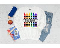 Custom Teacher Crayons T-Shirt and Sweatshirt