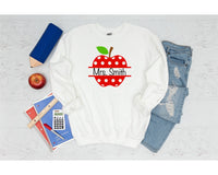 Custom Name Teacher Polka Dot Apple T-Shirt and Sweatshirt