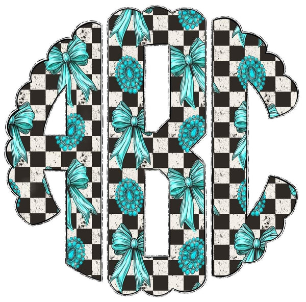 Turquoise Lover Monogram Short Sleeve T-Shirt