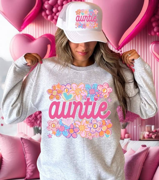 Floral Auntie T-Shirt and Sweatshirt