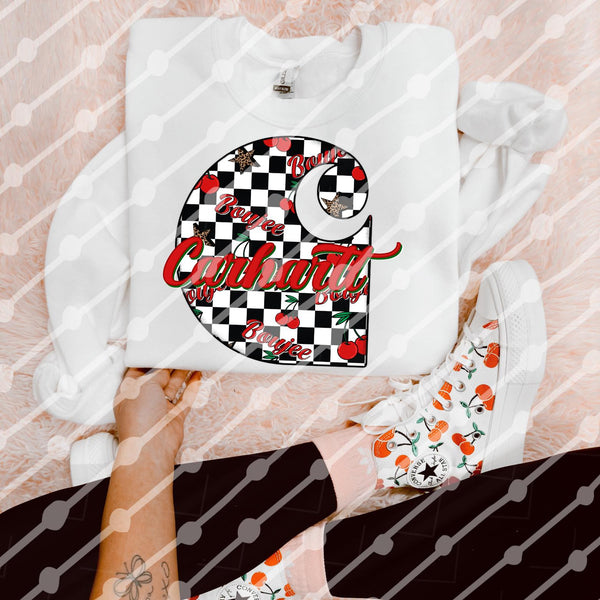 Checkered and Cherries Car Hartt T-Shirt and Sweatshirt