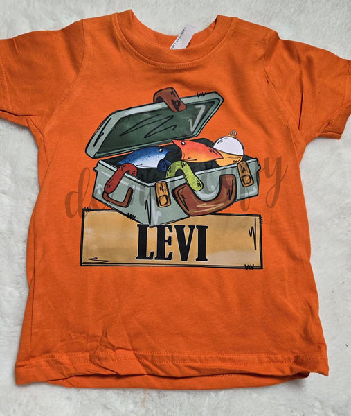 KIDS Boy Tacklebox Name Patch T-Shirt