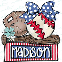 KIDS Girls Personalized Baseball Design T-Shirt