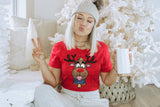Faux Glitter Reindeer T-Shirt and Sweatshirt