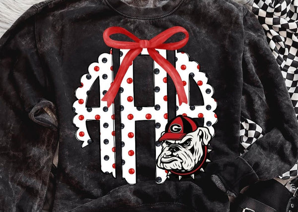 Red and Black GA Monogram T-Shirt and Sweatshirt