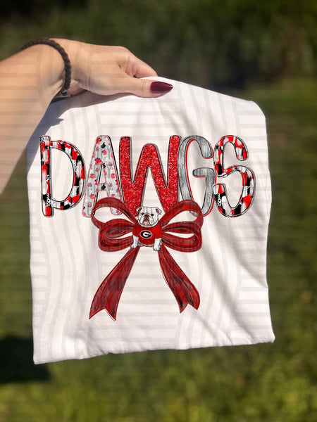 KIDS Brushstroke Dawgs with Bow T-Shirt and Sweatshirt T-Shirt