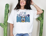 Faux Embroidery Bluey Mom T-Shirt 558