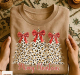 Merry Christmas Leopard Christmas Trees T-Shirt and Sweatshirt
