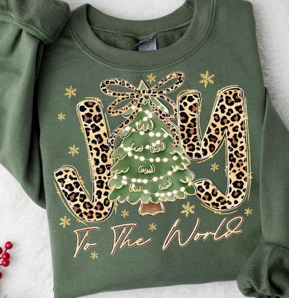Leopard Joy to the World T-Shirt and Sweatshirt