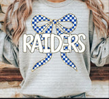 KIDS Raiders Checkered Bow T-Shirt and Sweatshirt