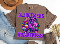 Floral Alzheimers Awareness T-Shirt and Sweatshirt