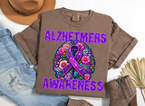 Floral Alzheimers Awareness T-Shirt and Sweatshirt