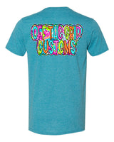 Neon Scribble Doodle Off the Grid Customs Short Sleeve T-Shirt