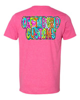 Neon Scribble Doodle Off the Grid Customs Short Sleeve T-Shirt