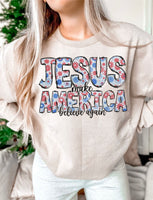 Jesus make America believe again Short Sleeve T-Shirt