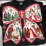 Nativity Bow Red & green T-Shirt and Sweatshirt